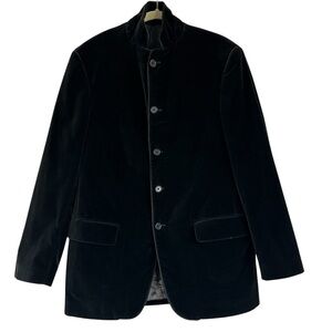 John Varvatos Black Velvet Stand Collar Jacket Blazer 50R
